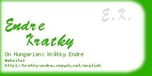 endre kratky business card